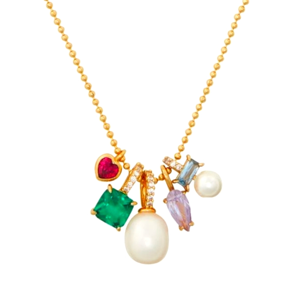 Kate Spade♠️ New York Little Gem Mixed Charm Ball Chain Necklace